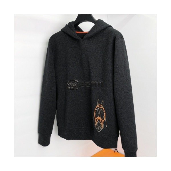 ✨Hermes 2020 Mens Logo Casual Cotton Hoodie - 에르메스 2020 남성 로고 캐쥬얼 코튼 후드티 Her0511x.Size(m - 2xl).다크그레이