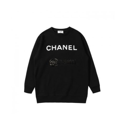 ✨Chanel 2021 Womens Crew-neck Logo Cotton Tshirts - 샤넬 2021 여성 크루넥 로고 코튼 긴팔티 Cnl0651x.Size(s - l).블랙