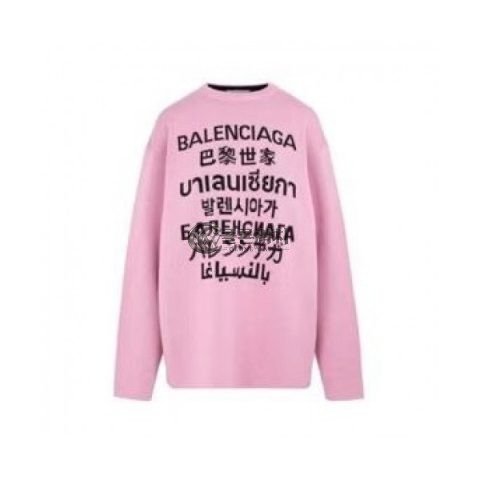 ✨[발렌시아가]Balenciaga 2020 Womens Logo Crew-neck Sweaters - 발렌시아가 2020 여자 로고 크루넥 스웨터 Bal0920x.Size(s - l).핑크