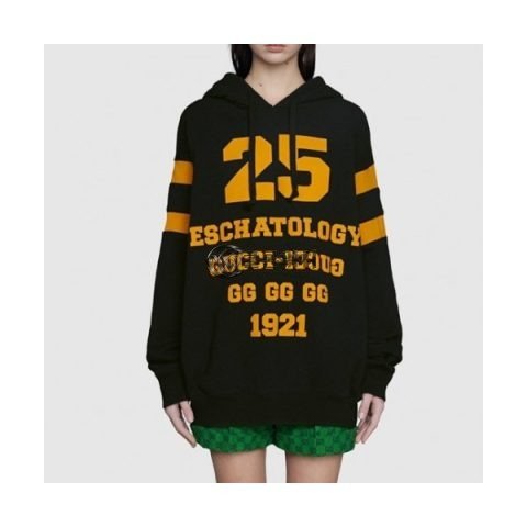 ✨Gucci Mm/wm Logo Casual Oversize Cotton Hoodie Black - 구찌 2021 남/녀 로고 캐쥬얼 오버사이즈 코튼 후드티 Guc03981x Size(xs - l) 블랙