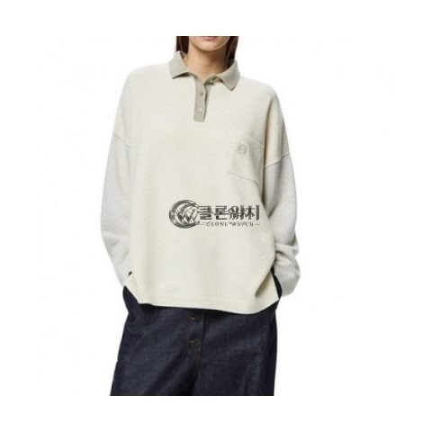 ✨Loewe Womens Logo Crew-neck Wool Sweaters Ivory - 로에베 2021 여성 로고 크루넥 울 스웨터 Loe0503x Size(s - xl) 아이보리