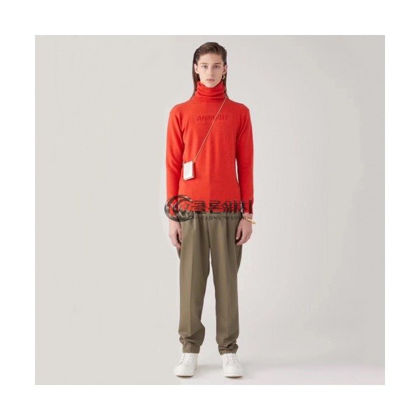✨Ambush 2019 Womens Logo Turtle-neck Wool Sweater - 앰부시 2019 여성 로고 터틀넥 울 스웨터 Amb0019x.Size(s - l).블랙