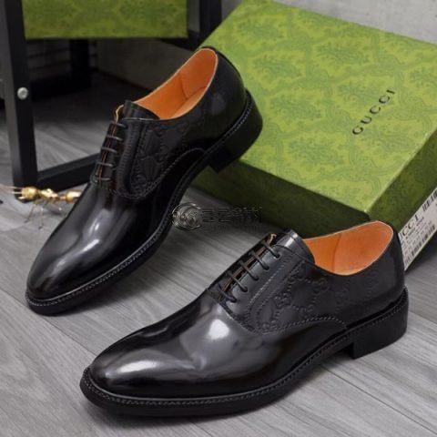 ✨Gucci 2022 Mens Leather Oxford Shoes - 구찌 2022 남성용 레더 옥스퍼드 슈즈 GUCS0666.Size(240 - 275).블랙