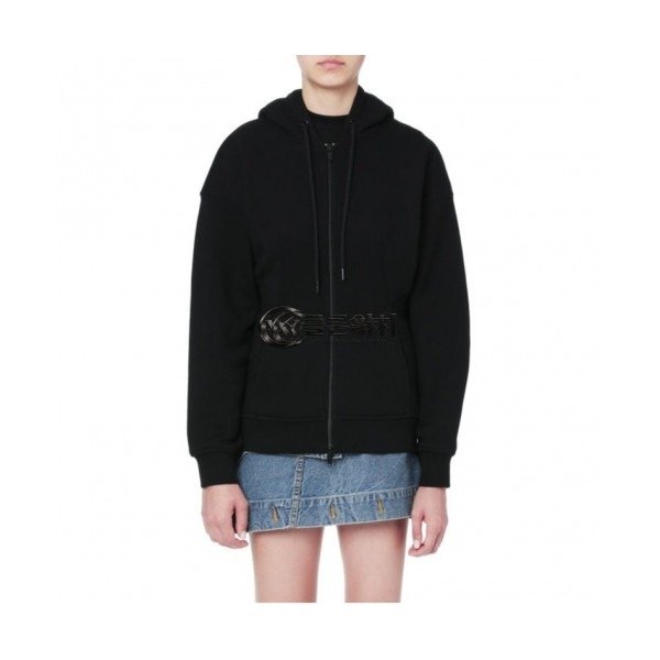 ✨Alexsander Wang 2020 Womens Logo Cotton Hooded - 알렉산더왕 2020 여성 로고 코튼 후드티 Alw0146x.Size(s - l).블랙