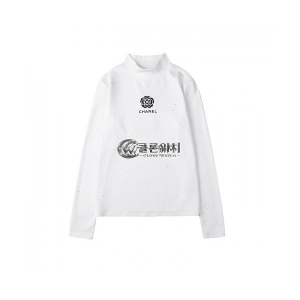 ✨Chanel Womens Crew-neck Logo Cotton Tshirt White - 샤넬 2021 여성 크루넥 로고 코튼 긴팔티 Cnl0816x Size(s - xl) 화이트