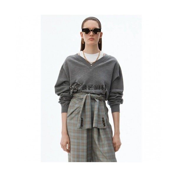 ✨[매장판]Alexsander Wang 2019 Womens V-neck Sweater - 알렉산더왕 2019 여성 브이넥 스웨터 Alw0015x.Size(s - l).그레이