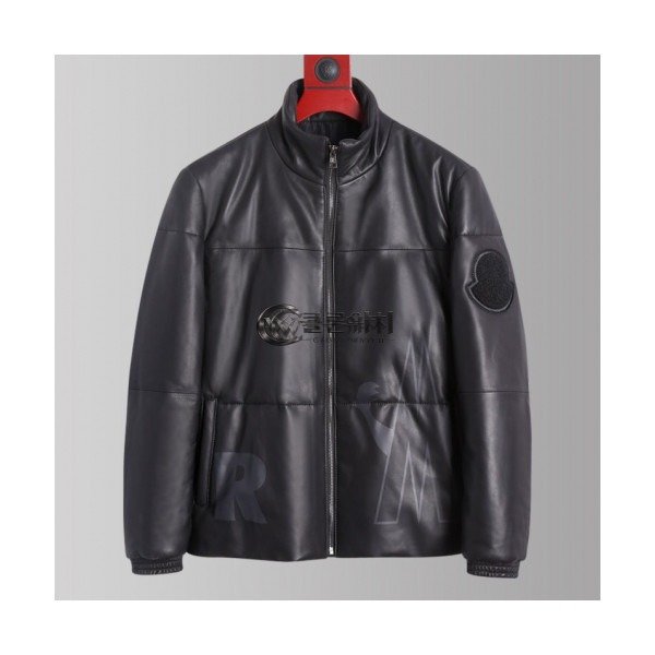 ✨Moncler 2019 Womens Patch Logo Modern Leather Down Padding - 몽클레어 2019 여성 패치 로고 모던 레더 다운패딩 Moc0758x.Size(m - 3xl).블랙
