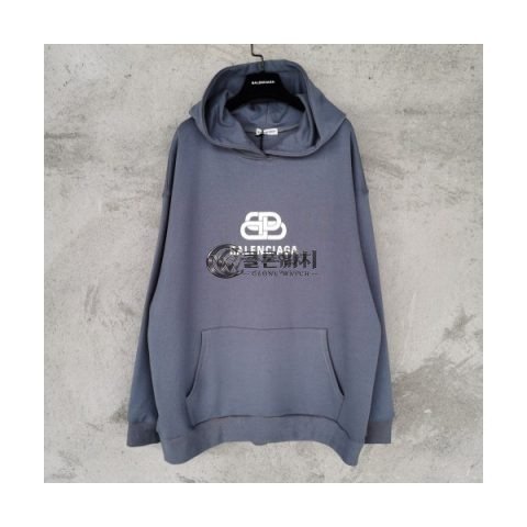 ✨[발렌시아가]Balenciaga 2020 Mm/Wm Logo Cotton Oversize Hoodie - 발렌시아가 2020 남자 로고 코튼 오버사이즈 후디 Bal0696x.Size(xs - m).그레이