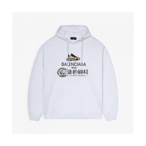 ✨Balenciaga Mm/Wm Logo Cotton Hoodie White - 발렌시아가 2021 남/녀 로고 코튼 후디 Bal01179x Size(xs - l) 화이트