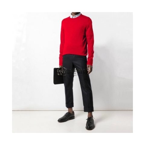 ✨Thom Browne 2019 Mens Strap Crew-neck Sweater - 톰브라운 2019 남성 스트랩 크루넥 스웨터 Thom0176x.Size(m - 2xl).레드