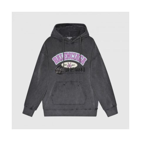 ✨Balenciaga Mm/Wm Logo Cotton Oversize Hoodie - 발렌시아가 2021 남/녀 로고 코튼 오버사이즈 후디 Bal01222x Size(xs - l) 그레이