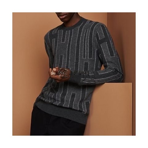 ✨[에르메스]Hermes 2020 Mens Crew-neck Wool Sweater - 에르메스 2020 남성 크루넥 울 스웨터 Her0539x.Size(m - 3xl).그레이