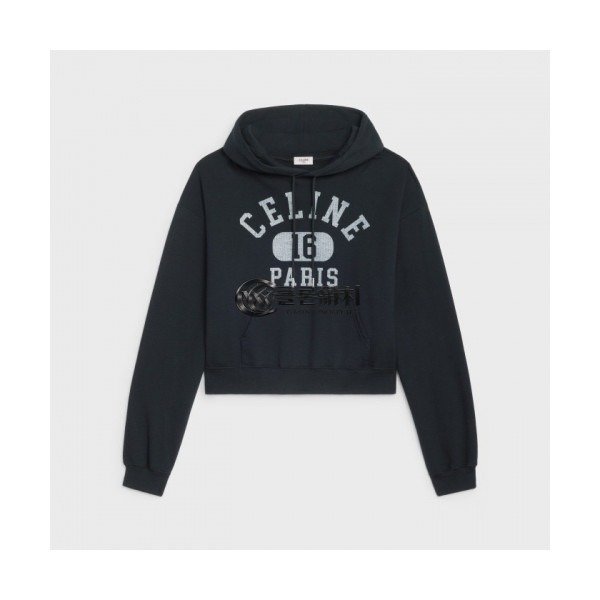 ✨Celine Womens Logo Cotton Hoodie Black - 셀린느 2021 여성 로고 코튼 후디 Cel0208x Size(s - l) 블랙