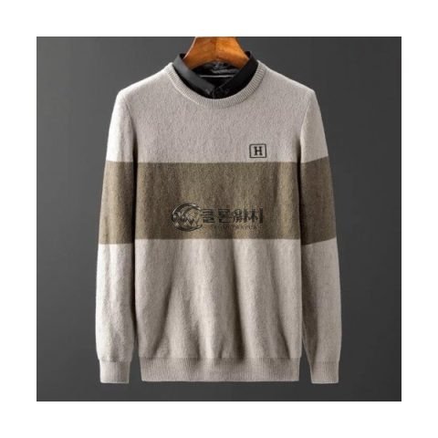 ✨[에르메스]Hermes 2020 Mens Crew-neck Wool Sweater - 에르메스 2020 남성 크루넥 울 스웨터 Her0375x.Size(m - 4xl).카키