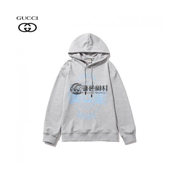 ✨[구찌]Gucci 2020 Mm/wm Logo Casual Oversize Cotton Hooded - 구찌 2020 남/녀 로고 캐쥬얼 오버사이즈 코튼 후드티 Guc03130x.Size(m - 2xl).그레이