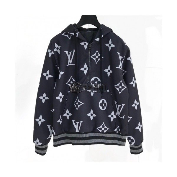 ✨[루이비통]Louis vuitton 2020 Mm/Wm Logo Zip-up Hoodie - 루이비통 2020 남자 로고 집업 후디 Lou01628x.Size(m - 2xl).블랙