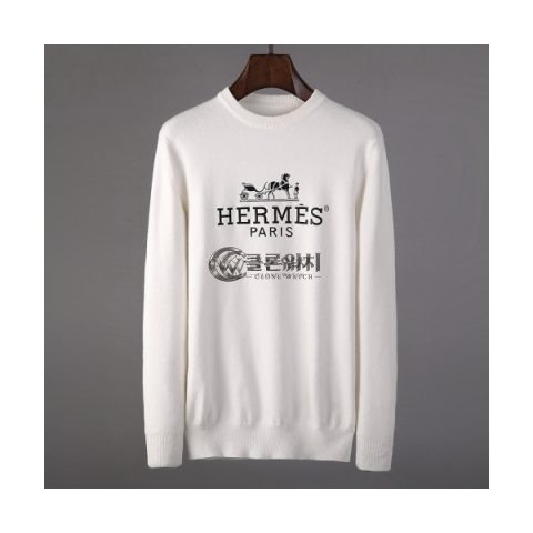 ✨Hermes 2019 Mens Wool Round Sweater - 에르메스 2019 남성 울 라운드 스웨터 Her0318x.Size(m - 3xl).아이보리