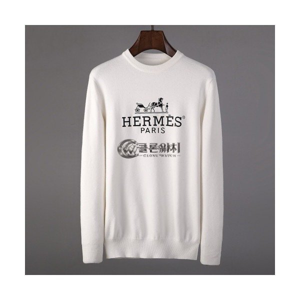 ✨Hermes 2019 Mens Wool Round Sweater - 에르메스 2019 남성 울 라운드 스웨터 Her0318x.Size(m - 3xl).아이보리