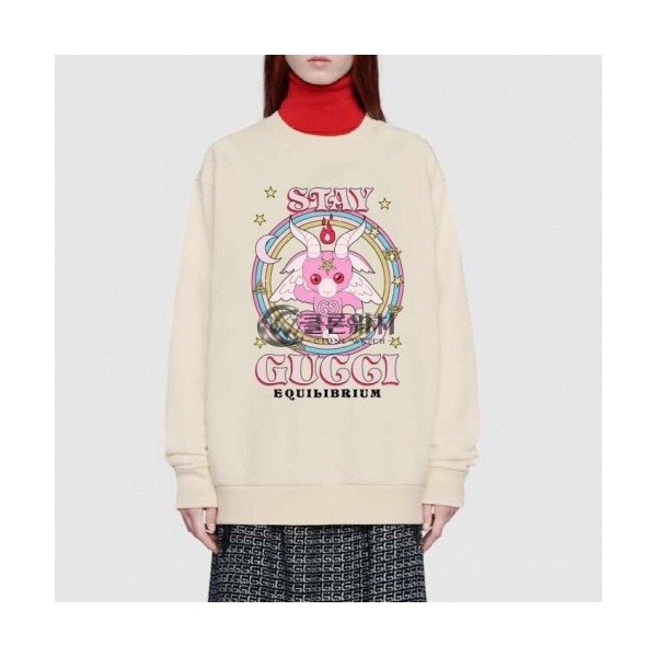 ✨Gucci 2020 Womens Logo Crew-neck Cotton Tshirts - 구찌 2020 여성 로고 코튼 크루넥 코튼 긴팔티 Guc03100x.Size(s - l).아이보리