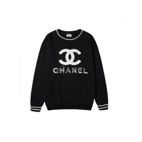 ✨Chanel Mm/Wm Crew-neck Logo Cotton Tshirts Black - 샤넬 2021 남/녀 크루넥 로고 코튼 긴팔티 Cnl0802x Size(s - xl) 블랙