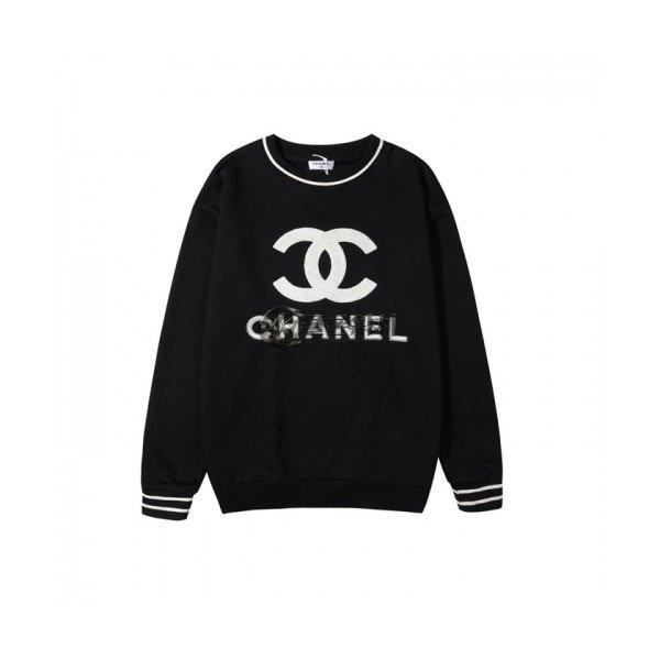✨Chanel Mm/Wm Crew-neck Logo Cotton Tshirts Black - 샤넬 2021 남/녀 크루넥 로고 코튼 긴팔티 Cnl0802x Size(s - xl) 블랙