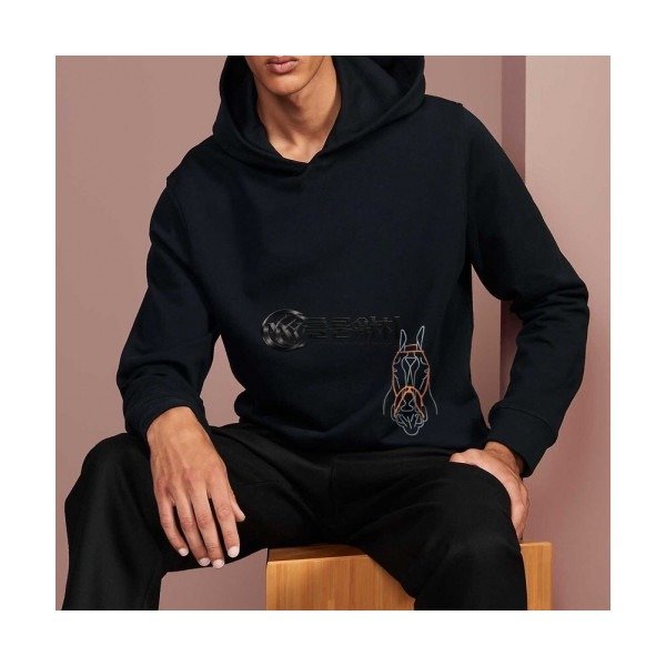 ✨Hermes 2020 Mens Logo Casual Cotton Hoodie - 에르메스 2020 남성 로고 캐쥬얼 코튼 후드티 Her0512x.Size(m - 2xl).네이비