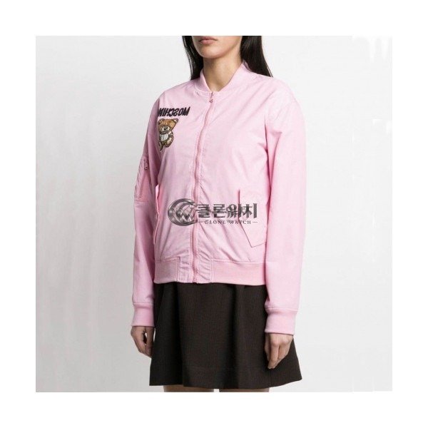 ✨[모스키노]Moschino 2020 Womens Casual Bombar Jacket - 모스키노 2020 여성 캐쥬얼 봄버 자켓 Mos0112x.Size(s - l).핑크