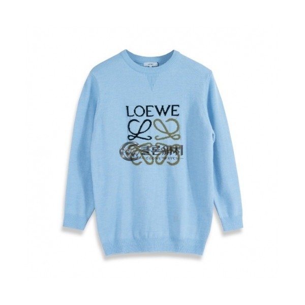✨[로에베]Loewe 2020 Womens Logo Crew-neck Wool Sweaters - 로에베 2020 여자 로고 크루넥 울 스웨터 Loe0314x.Size(xs - l).블루