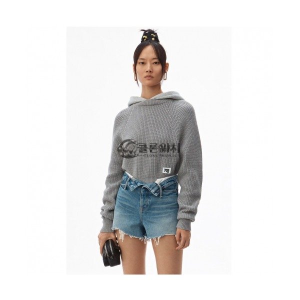 ✨[매장판]Alexsander Wang 2019 Womens Hood Sweater - 알렉산더왕 2019 여성 후드 스웨터 Alw0025x.Size(xs - m).그레이