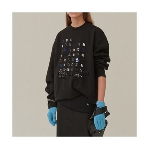 ✨ADER Womens Minimal Cotton Tshirts Black - ADER 2021 여성 미니멀 코튼 긴팔티 Ade0028x Size(s - l) 블랙