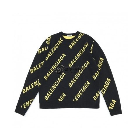 ✨[발렌시아가]Balenciaga 2020 Mm/Wm Logo Crew-neck Sweaters - 발렌시아가 2020 남자 로고 크루넥 스웨터 Bal0884x.Size(xs - l).블랙