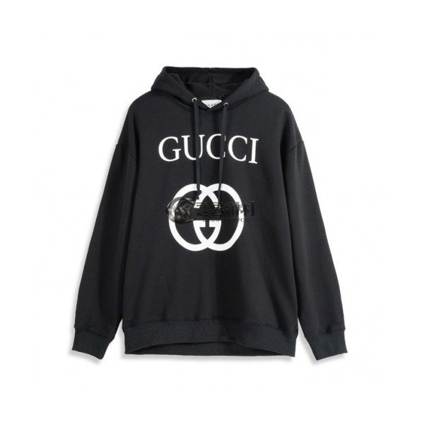 ✨[구찌]Gucci 2020 Mm/Wm Logo Casual Oversize Cotton Hooded - 구찌 2020 남/녀 로고 캐쥬얼 오버사이즈 코튼 후드티 Guc03231x.Size(xs - l).블랙