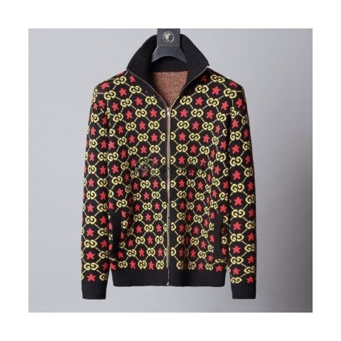 ✨Gucci 2020 Mens Logo Zip-up Wool Sweaters - 구찌 2020 남성 로고 집업 울 스웨터 Guc02225x.Size(m - 3xl).블랙