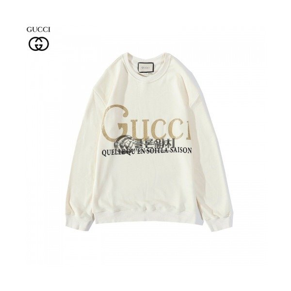 ✨[구찌]Gucci 2020 Mm/Wm Logo Crew-neck Cotton Tshirts - 구찌 2020 남/녀 로고 코튼 크루넥 코튼 긴팔티 Guc03034x.Size(m - 2xl).아이보리