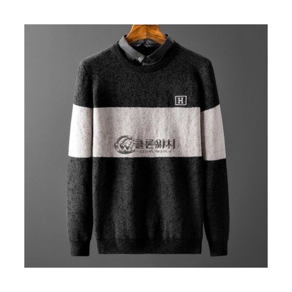 ✨[에르메스]Hermes 2020 Mens Crew-neck Wool Sweater - 에르메스 2020 남성 크루넥 울 스웨터 Her0374x.Size(m - 4xl).블랙