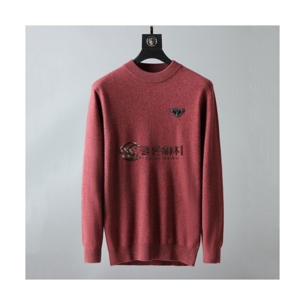 ✨[프라다]Prada 2020 Mens Crew-neck Sweaters - 프라다 2020 남성 크루넥 스웨터 Pra01224x.Size(m - 3xl).버건디