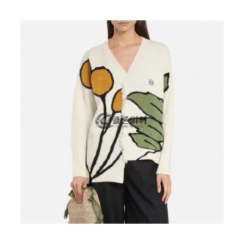 ✨Loewe Womens Logo Crew-neck Wool Sweaters Ivory - 로에베 여성 로고 크루넥 울 스웨터 Loe0503x Size(s - l) 아이보리