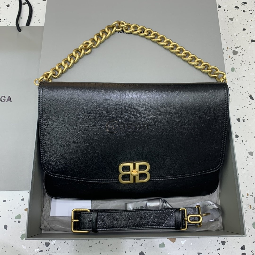 발렌시아가 Balenciaga BB Chain Medium Bag in Black