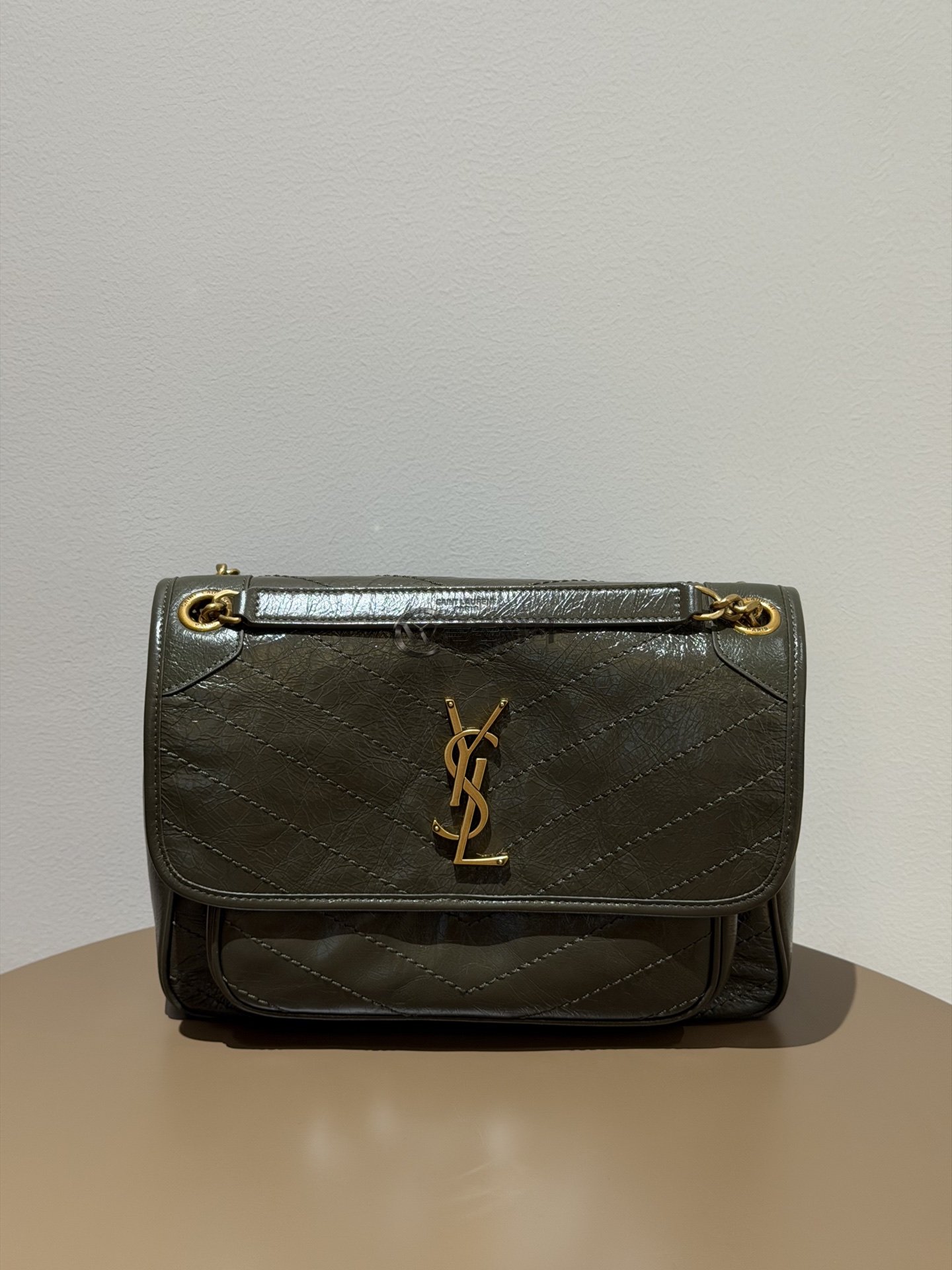 생로랑 Saint Laurent Jamie 4.3 Quilted Top Handle Bag in Dark Olive