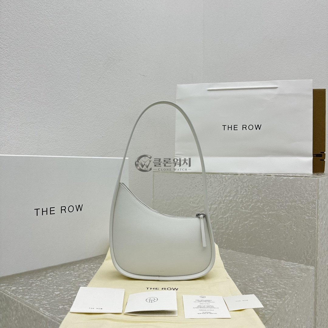 THE ROW Half Moon Bag in White