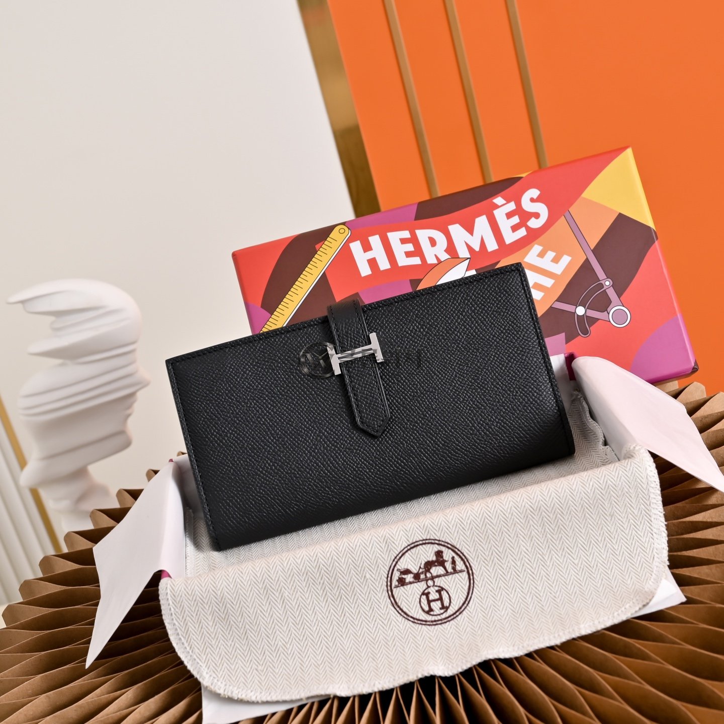 에르메스 Hermes Bearn Wallet in Black