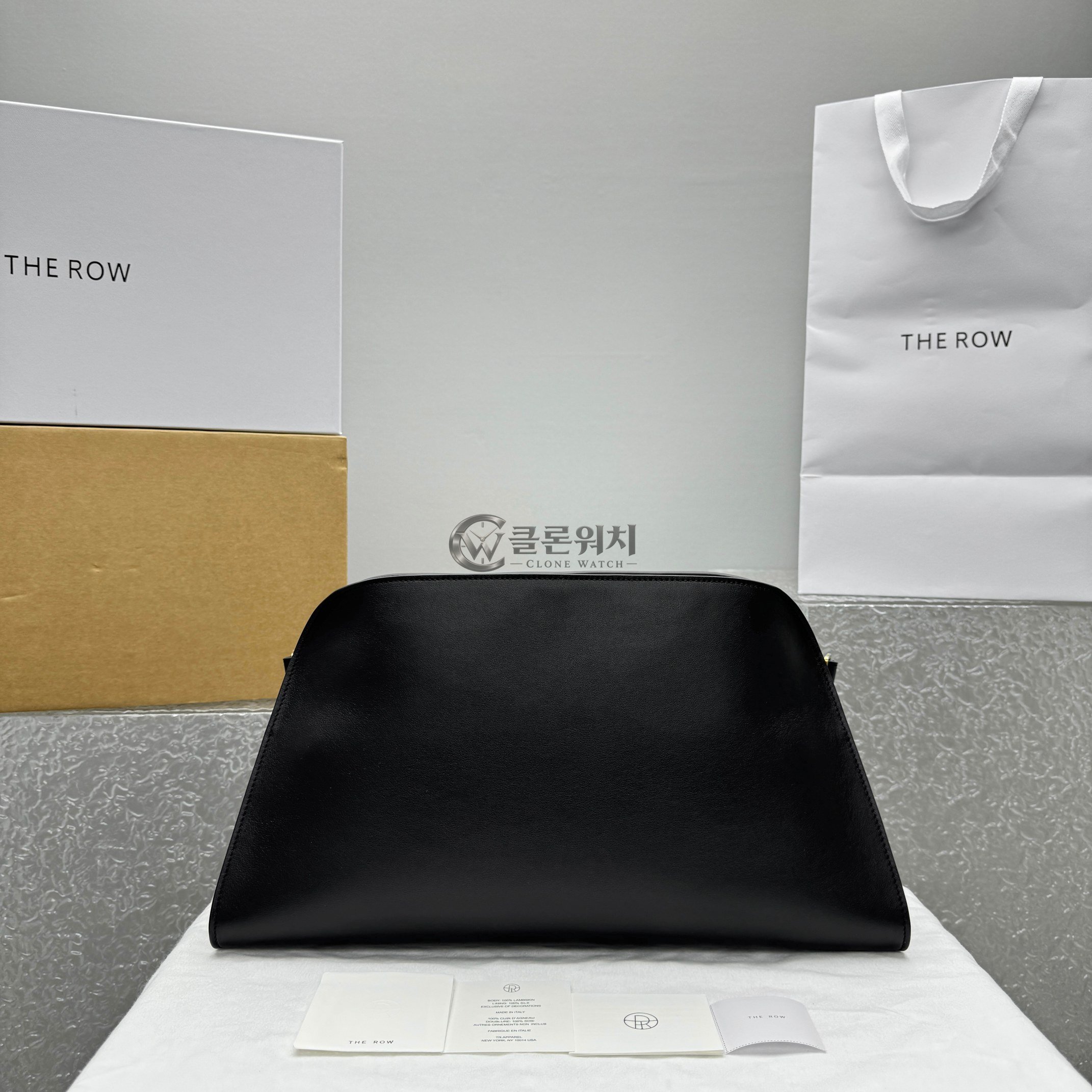 THE ROW Black Margaux EW Clutch