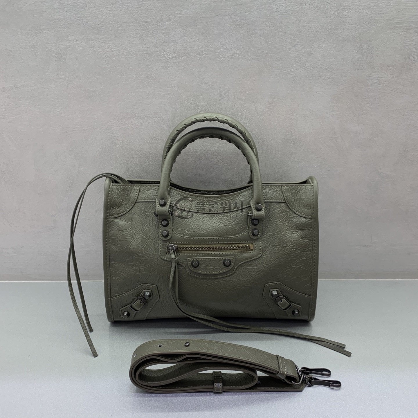 발렌시아가 Balenciaga Le City Small Bag in Olive Green