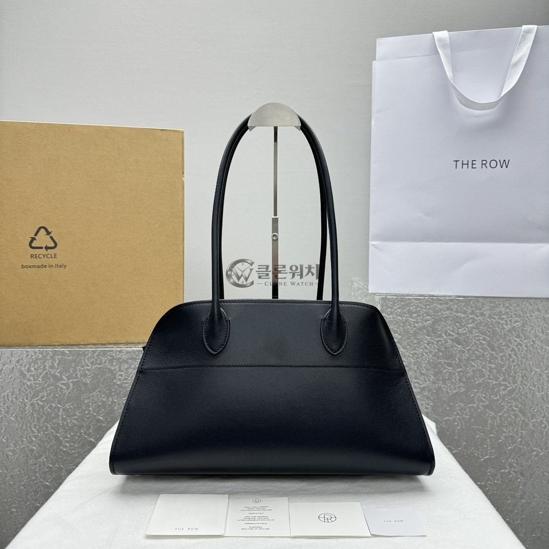 THE ROW Black E/W Top Handle Bag