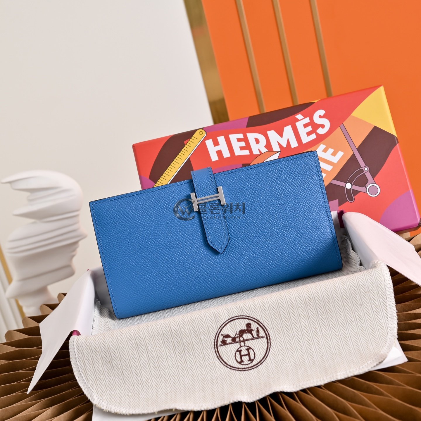 에르메스 Hermes Béarn Wallet in Blue