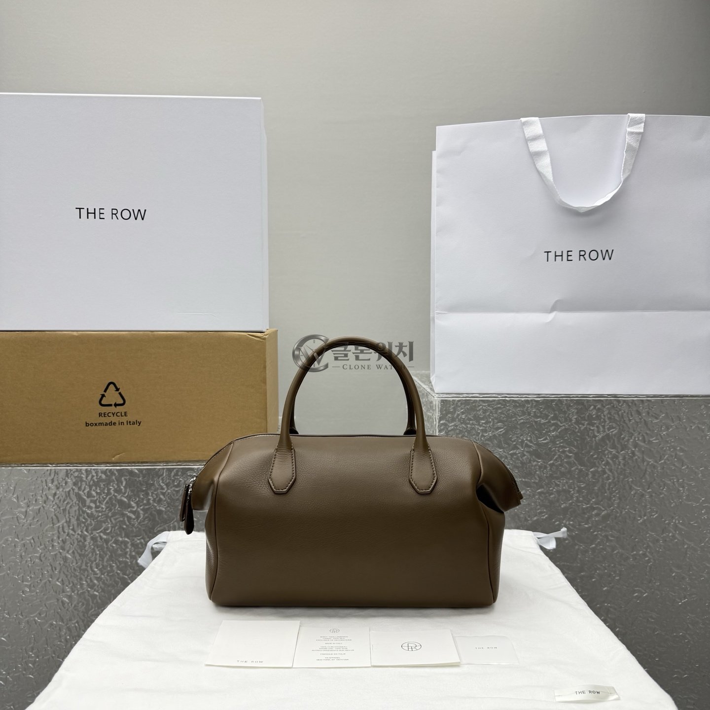 더로우 브라운 가죽 보울링 백