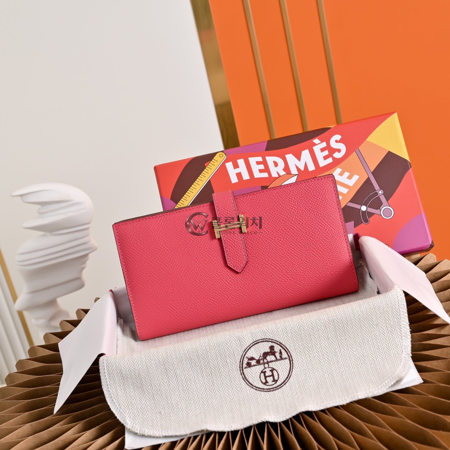 에르메스 Hermès Bearn Wallet, Pink