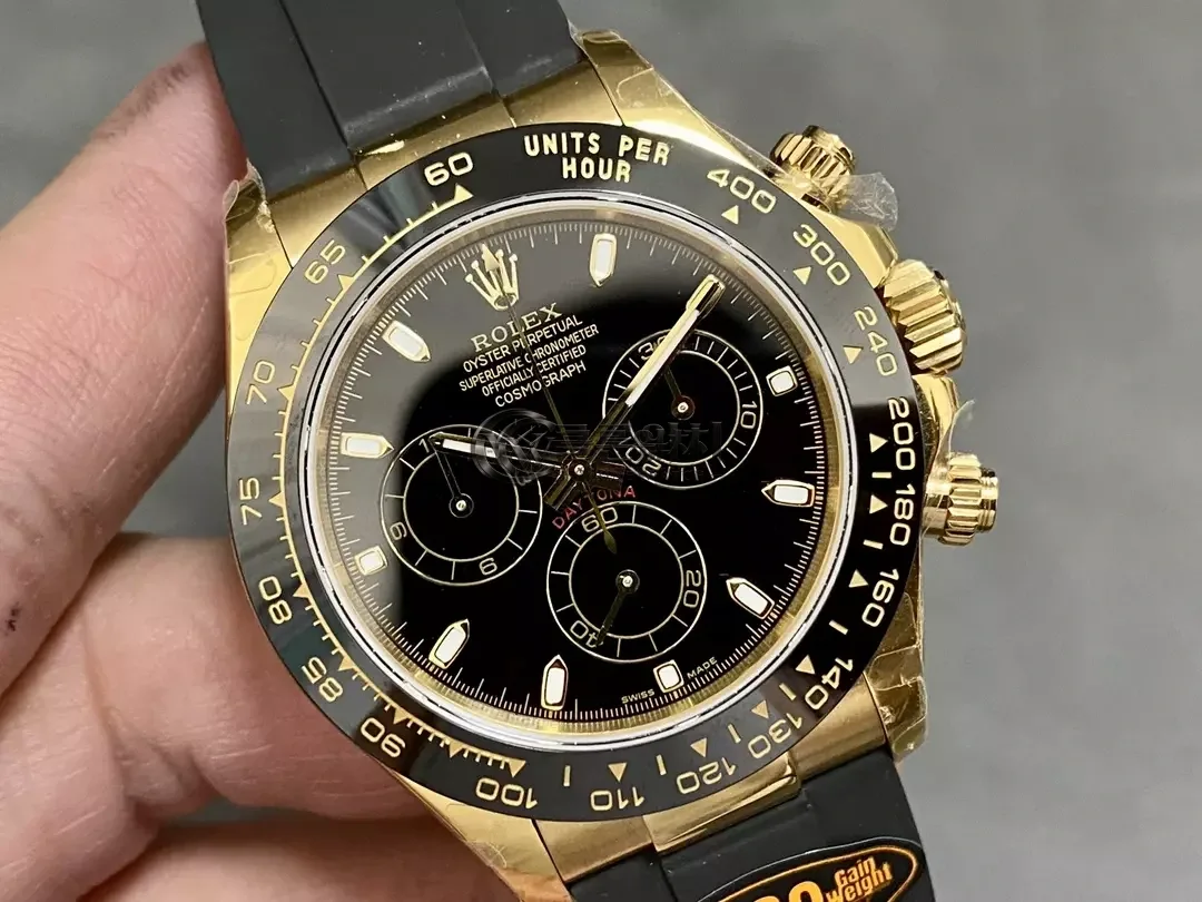 Rolex Daytona 126518 QF 1:1 Best Edition Black Dial on Oysterflex Strap SH4131 V6 (Weighted)