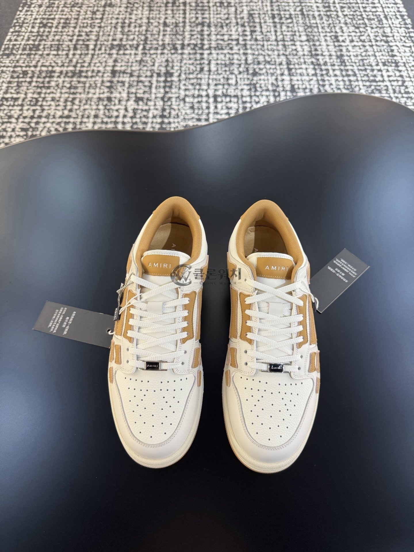 AMIRI White & Tan Skel Top Low Sneakers White and Tan