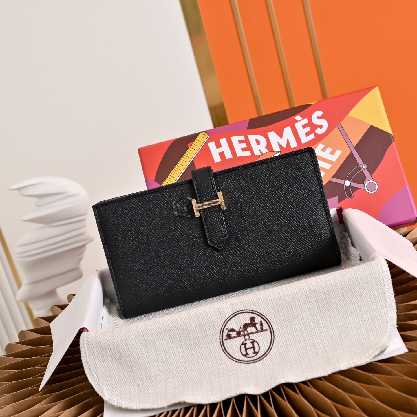 에르메스 Hermès Béarn Long Wallet in Black
